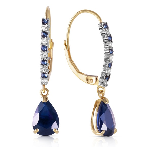 LEVER BACK EARRINGS W/ NR. DIAMONDS & SAPPHIRES